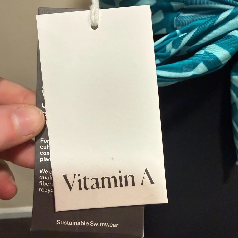 Vitamin A Blue Swim Bikini Top NWT